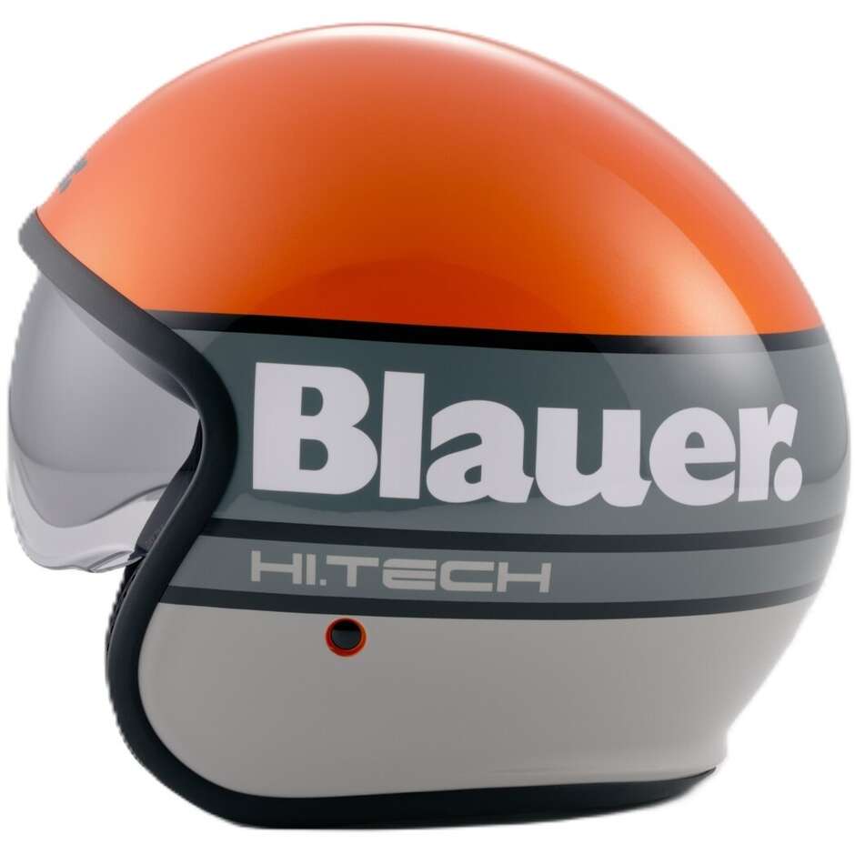 Casco Moto Jet Blauer Pilot 4.0 Arancio Grigio Lucido