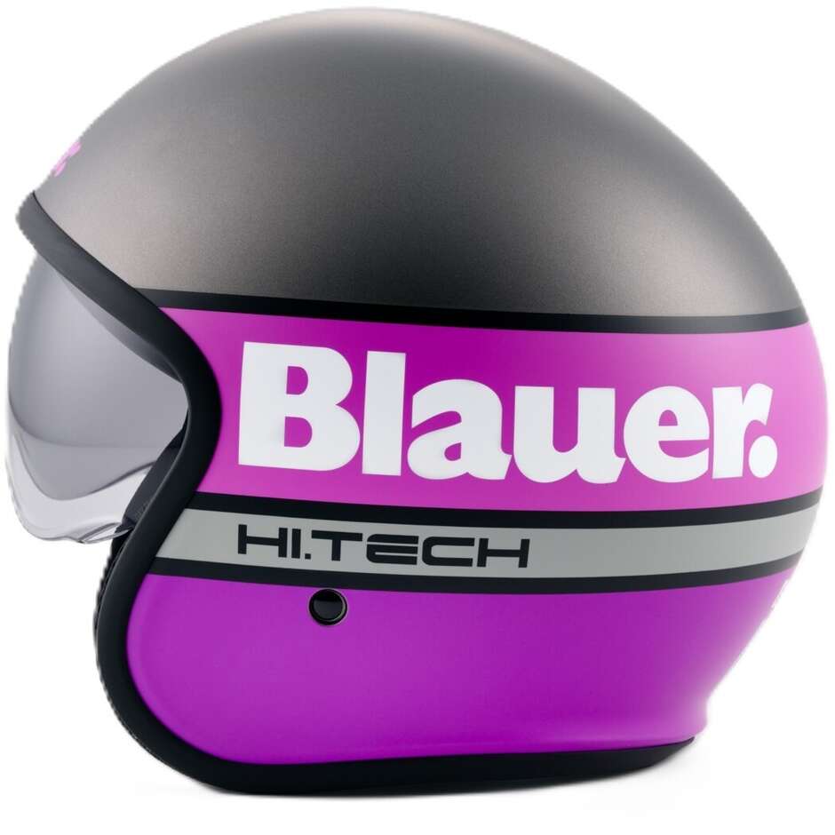 Casco Moto Jet Pilot 4.0 Titanio Fucsia Opaco taglia L