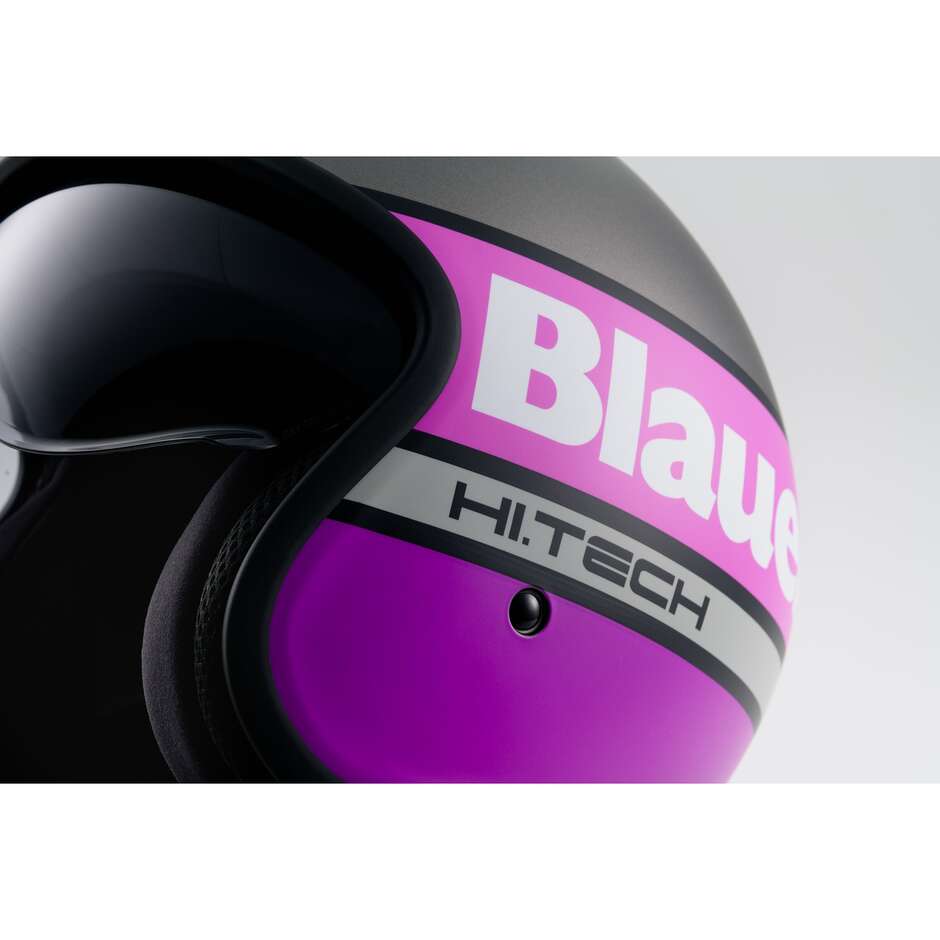 Casco Moto Jet Blauer Pilot 4.0 Titanio Fucsia Opaco