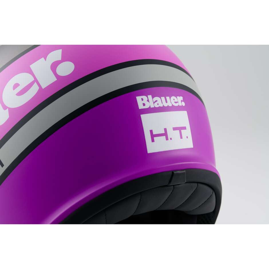 Casco Moto Jet Blauer Pilot 4.0 Titanio Fucsia Opaco