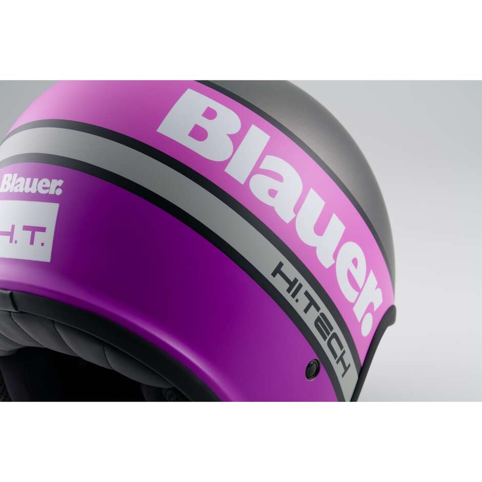 Casco Moto Jet Blauer Pilot 4.0 Titanio Fucsia Opaco