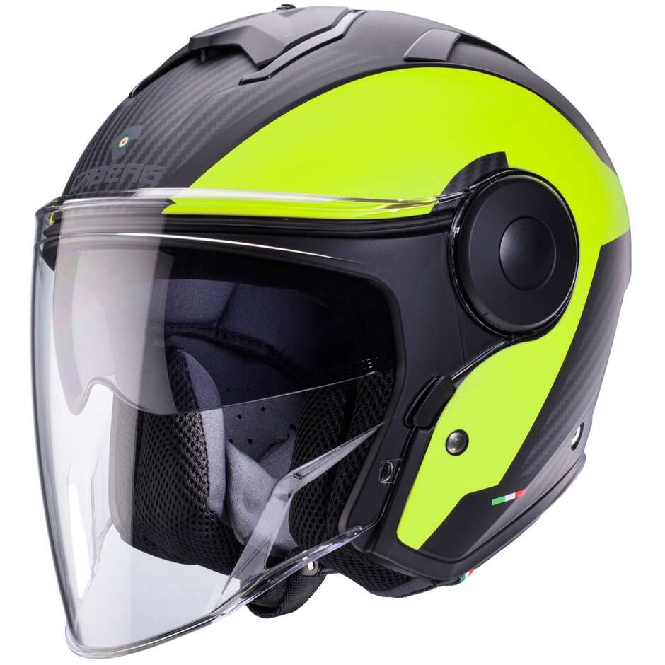 Casco Moto Jet Caberg SOHO MILANO Nero Opaco Giallo Fluo