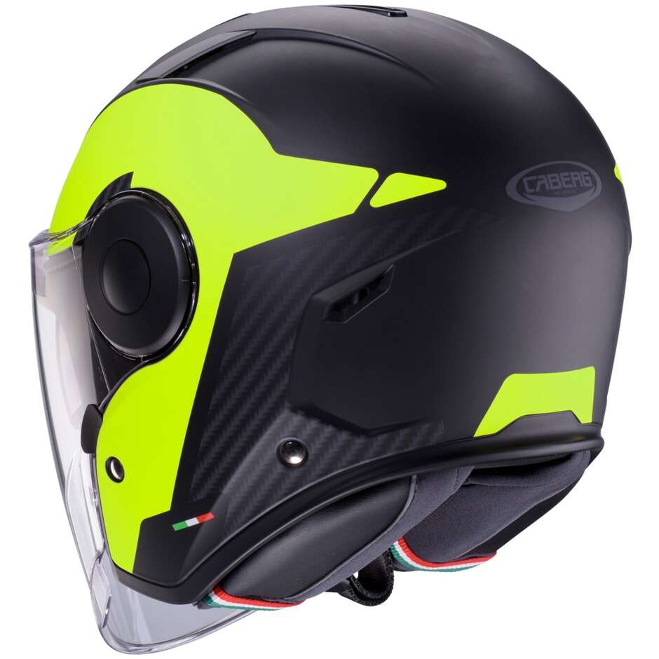 Casco Moto Jet Caberg SOHO MILANO Nero Opaco Giallo Fluo