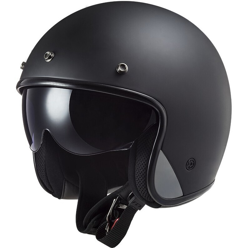 Casco Moto Jet Cafè Racer OF601 BOB 2 Nero Opaco taglia XS