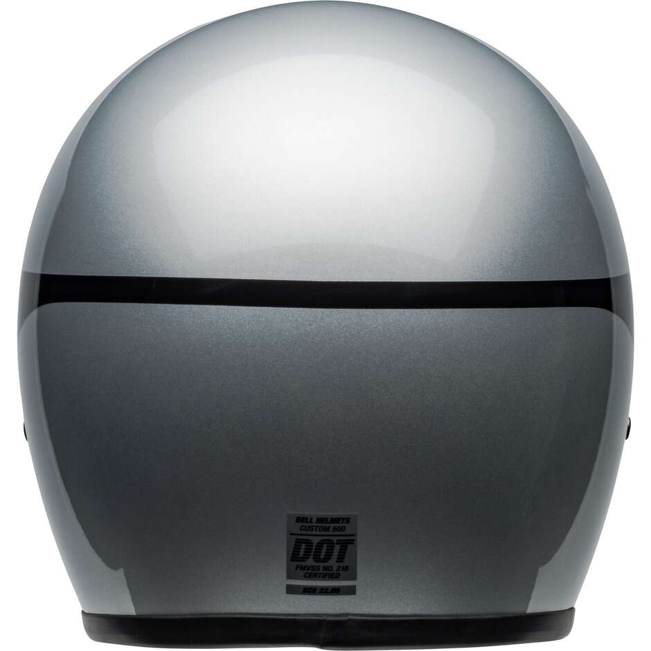 Casco Moto Jet Cafè Racer Bell CUSTOM 500 CHASSIS Argento Nero Lucido