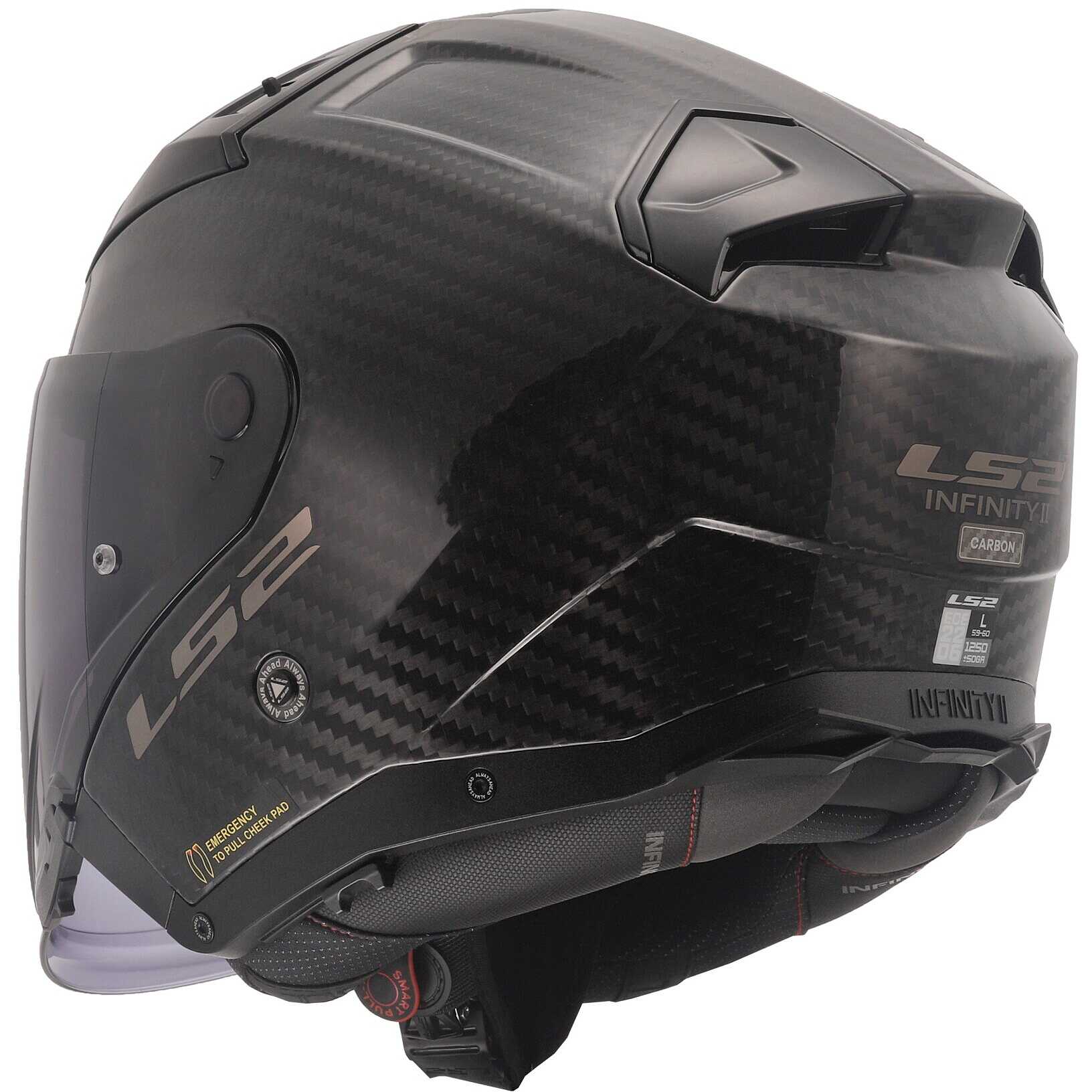 CASCO JET IN CARBONIO LS2 OF603 INFINITY II CARBON - Catania