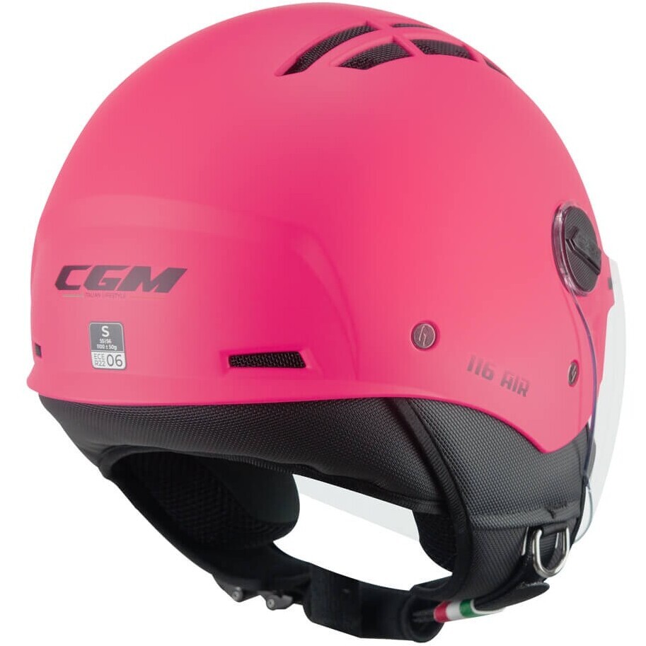 Casco Moto Jet CGM 116A AIR MONO Rosa fluo opaco
