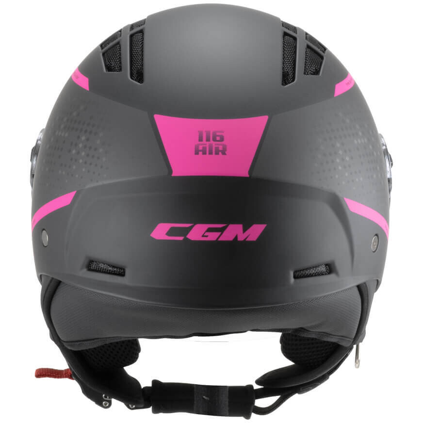 Casco Moto Jet CGM 116X AIR CITY Nero Fucsia fluo opaco