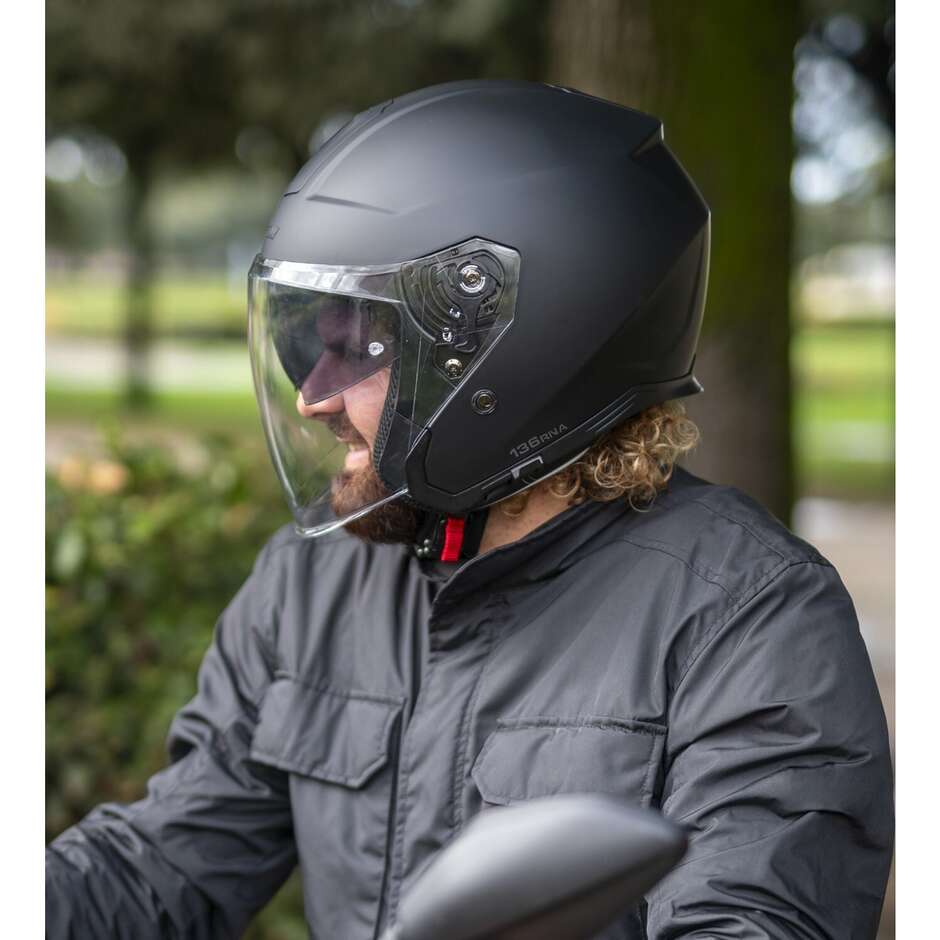 CGM 136A RNA MONO Jet Motorradhelm Mattschwarz