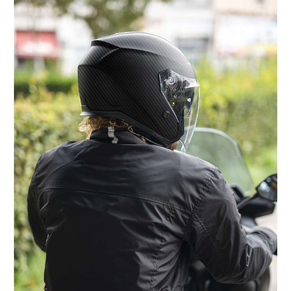 Casco Moto Jet CGM 136C RNA PRO Carbon Nero opaco
