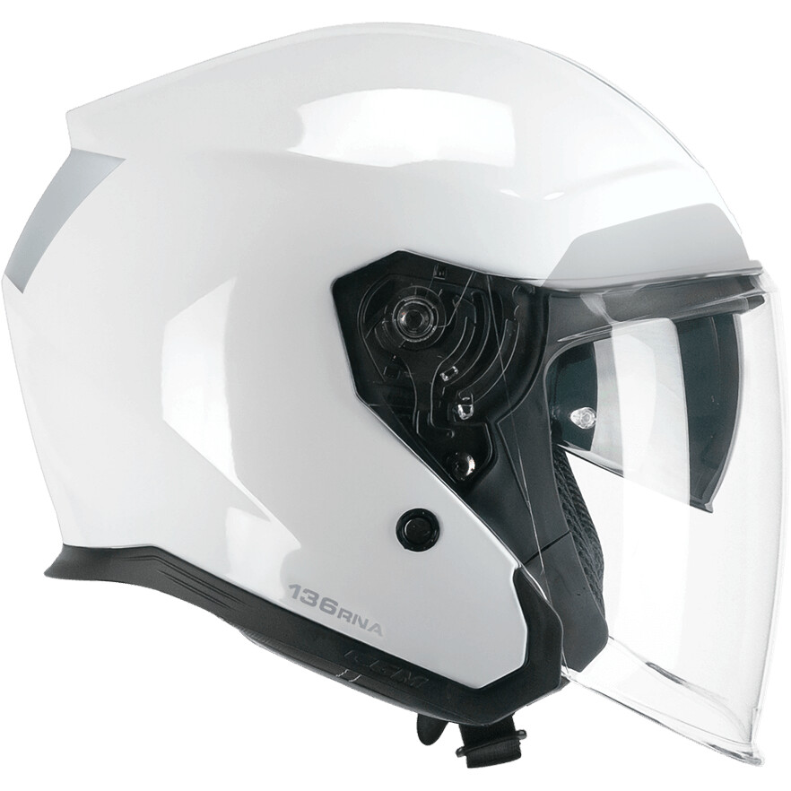 Casco Moto Jet 136F RNA FIBRA MONO Bianco taglia M