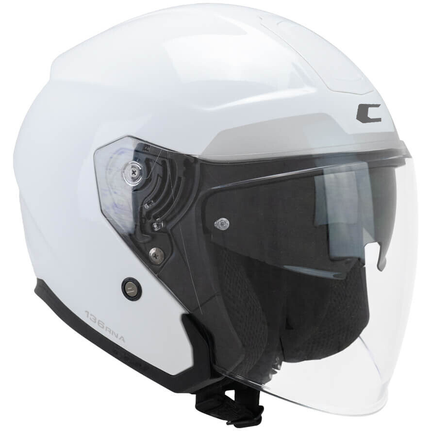 Casco Moto Jet CGM 136F RNA FIBRA MONO Bianco