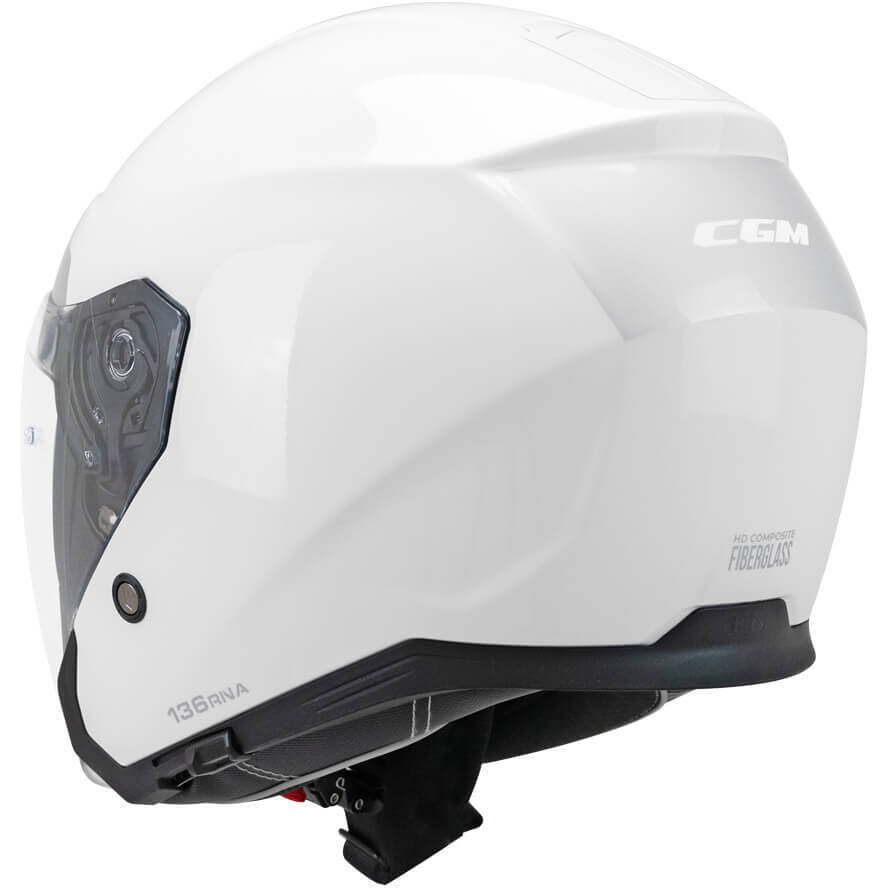Casco Moto Jet CGM 136F RNA FIBRA MONO Bianco