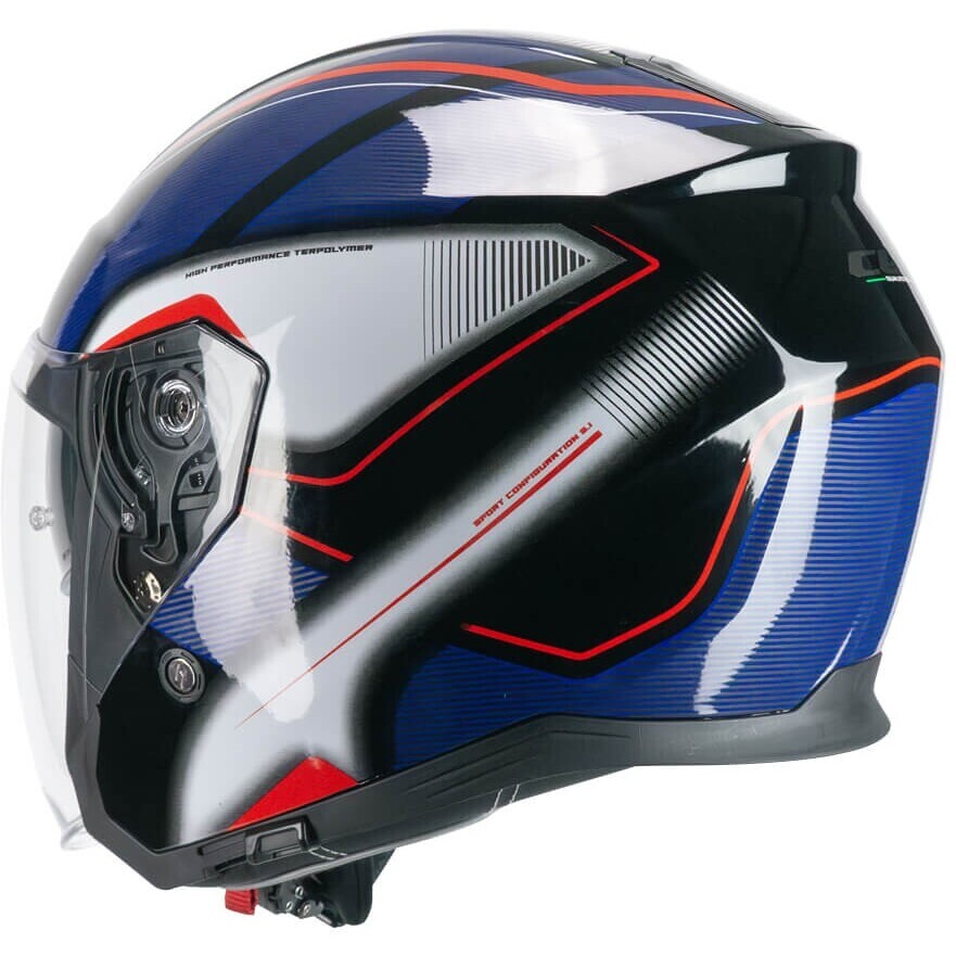 Casco Moto Jet CGM 136G RNA SPORT Nero Rosso Blu