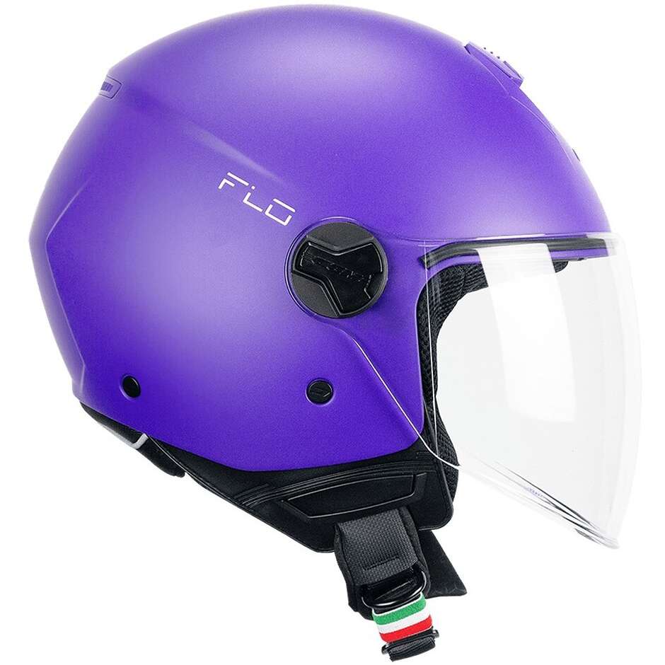 Casco Moto Jet 167A FLO MONO Viola opaco lunga taglia L