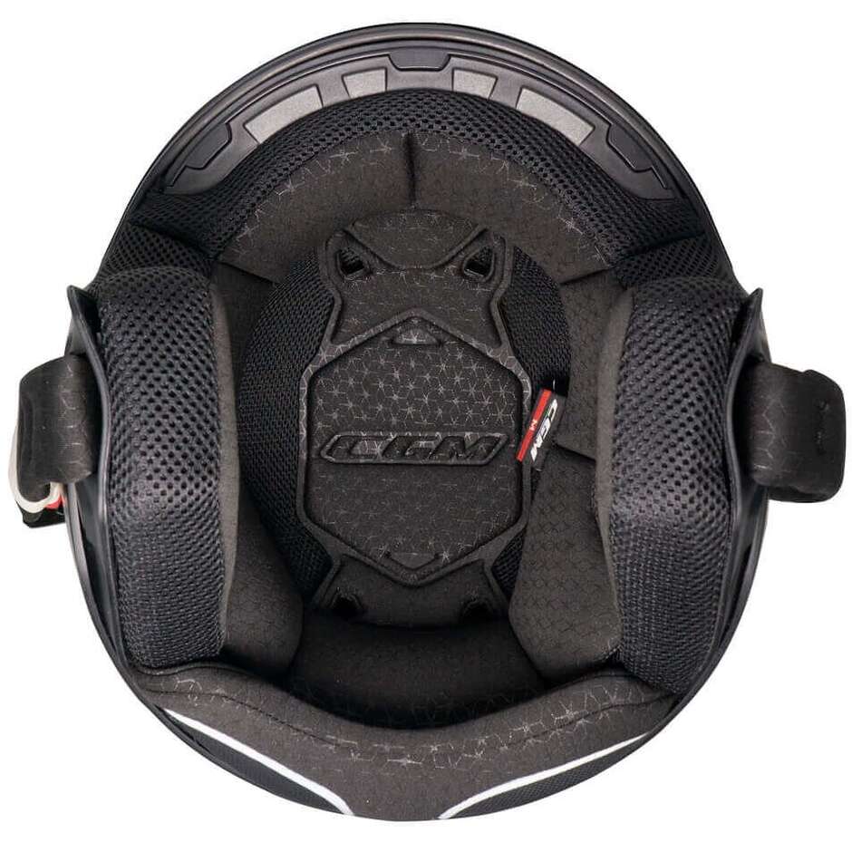 Casco moto Jet CGM 167K FLO CITY Nero Rosso opaco sagomata