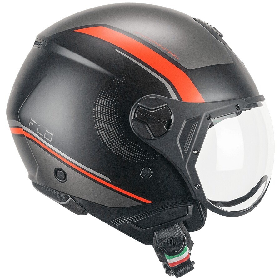Casco Moto Jet 167M FLO DOT Nero Arancione fluo opaco sa taglia 2X