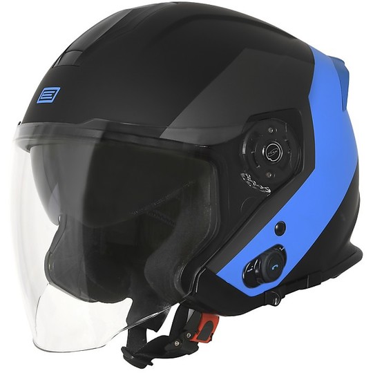 Casco Moto Jet con Bluetooth Integrato  Origine PALIO 2.0 BT EKO Nero Blu Opaco