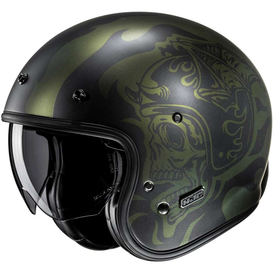 Casco Moto Jet Custom V31 FLAME MC4SF taglia M