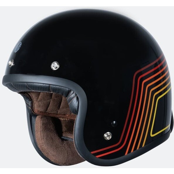 Casco Moto Jet Custom PRIMO Sunrise Rosso Nero taglia M