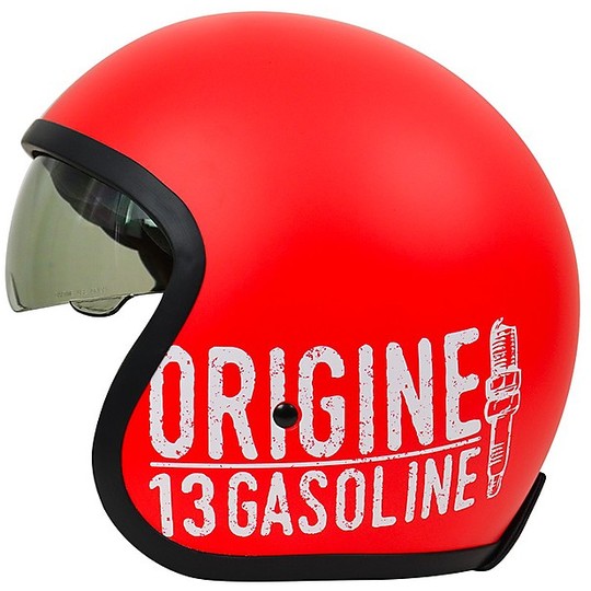 Casco Moto Jet Custom Origine SPRINT GASOLINE 13 Rosso Opaco