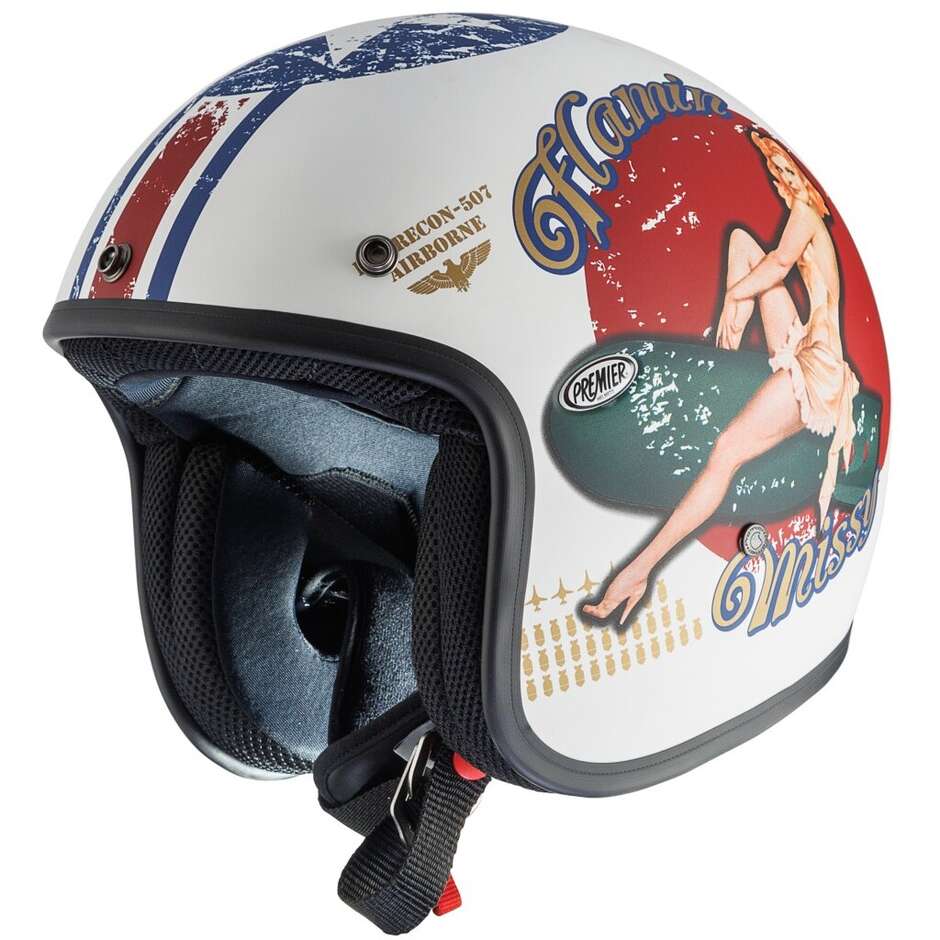 Casco Moto Jet Custom CLASSIC PIN UP 8 BM taglia L