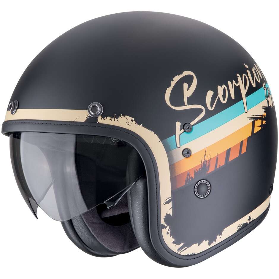 Casco Moto Jet Custom BELFAST EVO ADONIS Nero opaco taglia XS