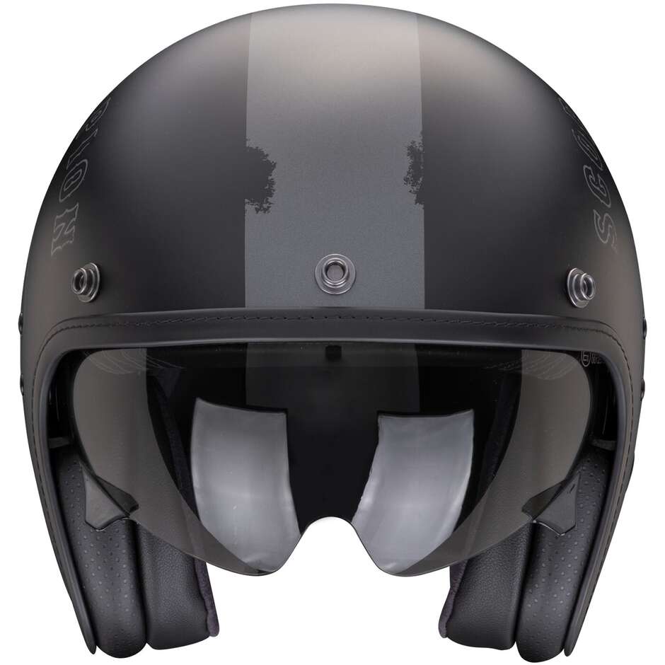 Casco Moto Jet Custom Scorpion BELFAST EVO SPADE Nero Argento