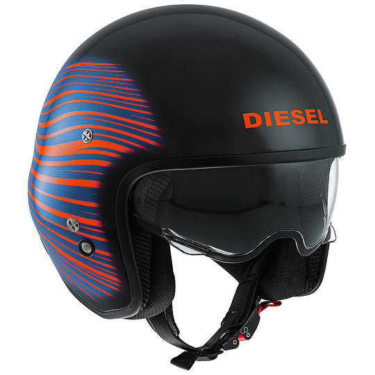  Casco Moto Jet Diesel Hi-Jack Multi HJ1 Nero Arancio