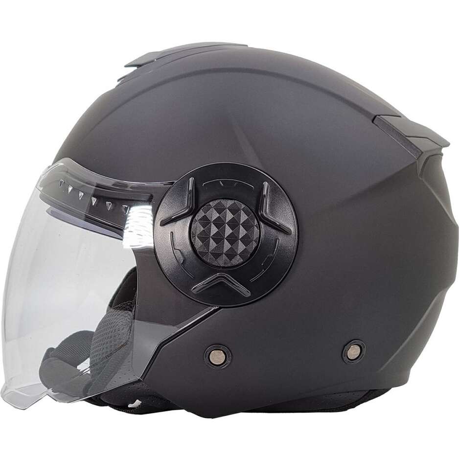 Casco Moto Jet Doppia Visiera Bhr 830 Flash Nero Opaco
