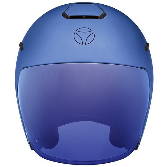 Casco Moto Jet Doppia Visiera Momo Design AERO Blu Opaco Nero