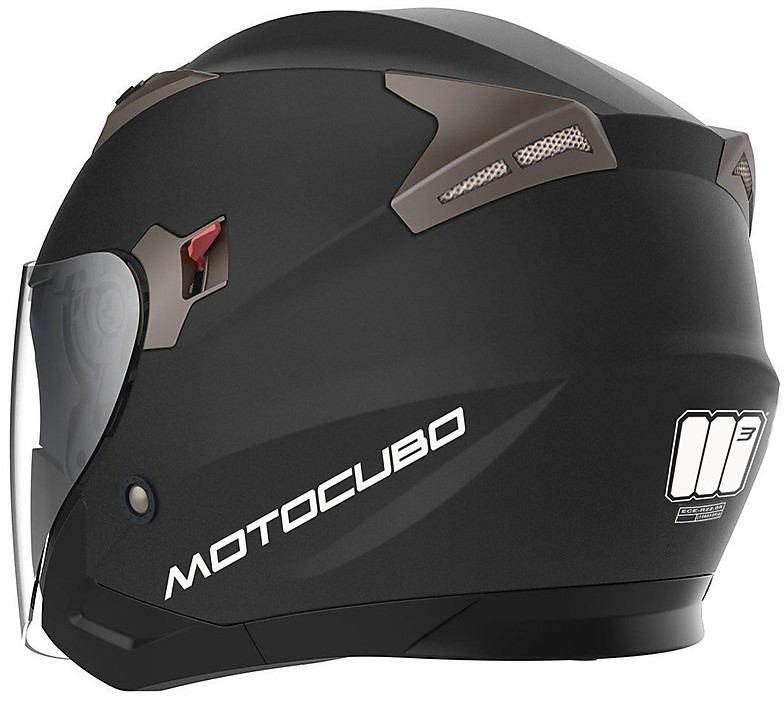 Casco Moto Jet Doppia Visiera Motocubo Top Cube Nero Opaco Pelle Marrone  Vendita Online 