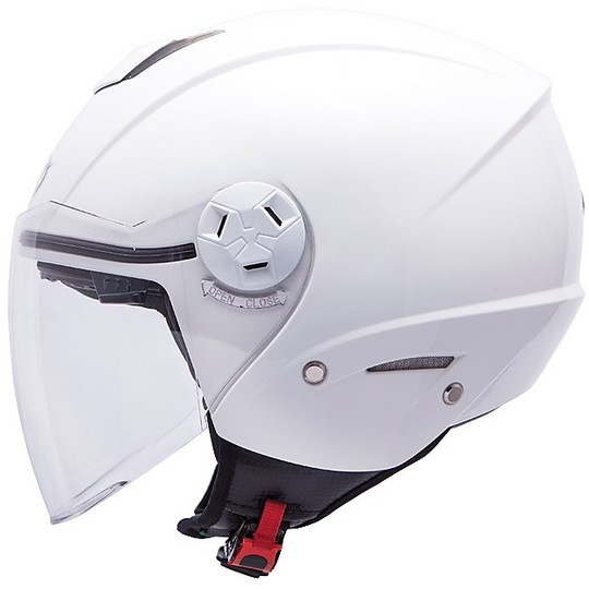 Casco Moto Jet Doppia Visiera MT Helmets City Eleven Sv Solid Bianco  Lucido
