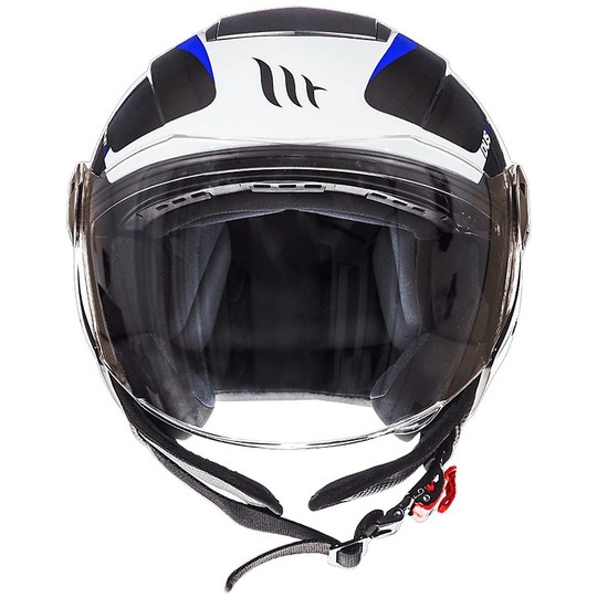 Casco Moto Jet Doppia Visiera MT Helmets City Eleven Sv Spark C1 Nero Blu