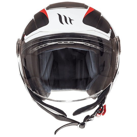 Casco Moto Jet Doppia Visiera MT Helmets City Eleven Sv Spark C1 Nero Rosso