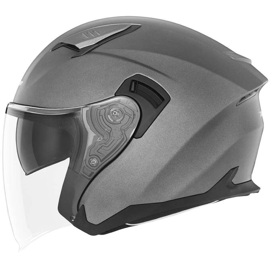 Casco Moto Jet Doppia Visiera Nox N130 Titanio Opaco