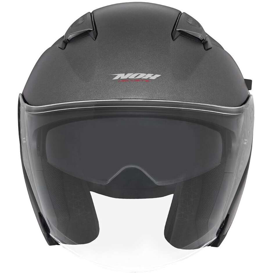 Casco Moto Jet Doppia Visiera Nox N130 Titanio Opaco