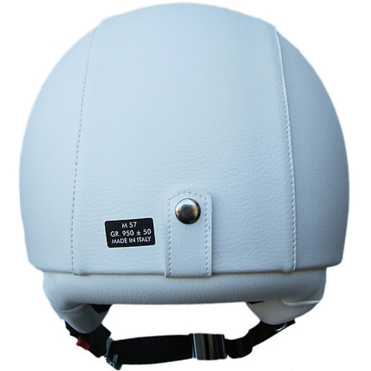 Casco Moto Jet Fashion  Spirit Modello Penelope White Rivestito In Eco-Pelle
