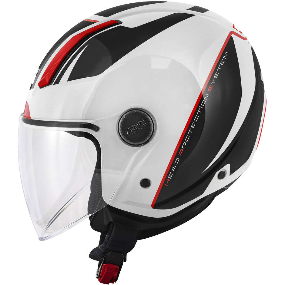 Casco Moto Jet Givi 11.7F Logic Bianco Nero Rosso