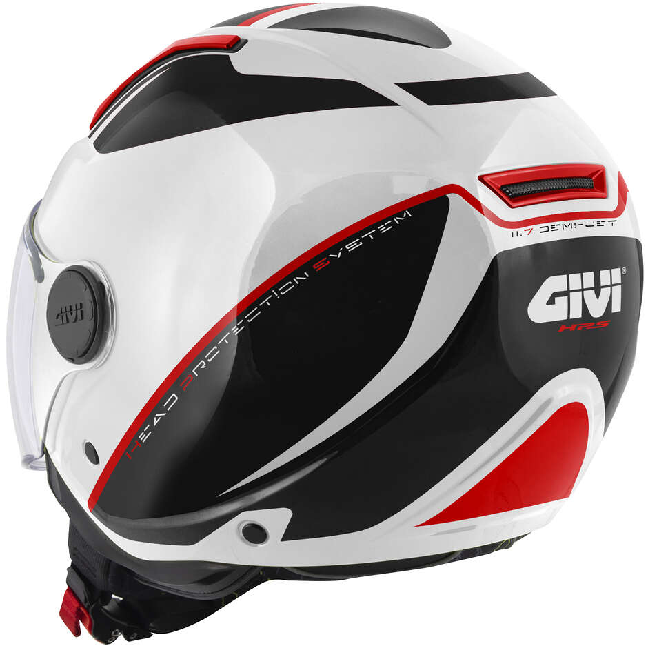 Casco Moto Jet Givi 11.7F Logic Bianco Nero Rosso