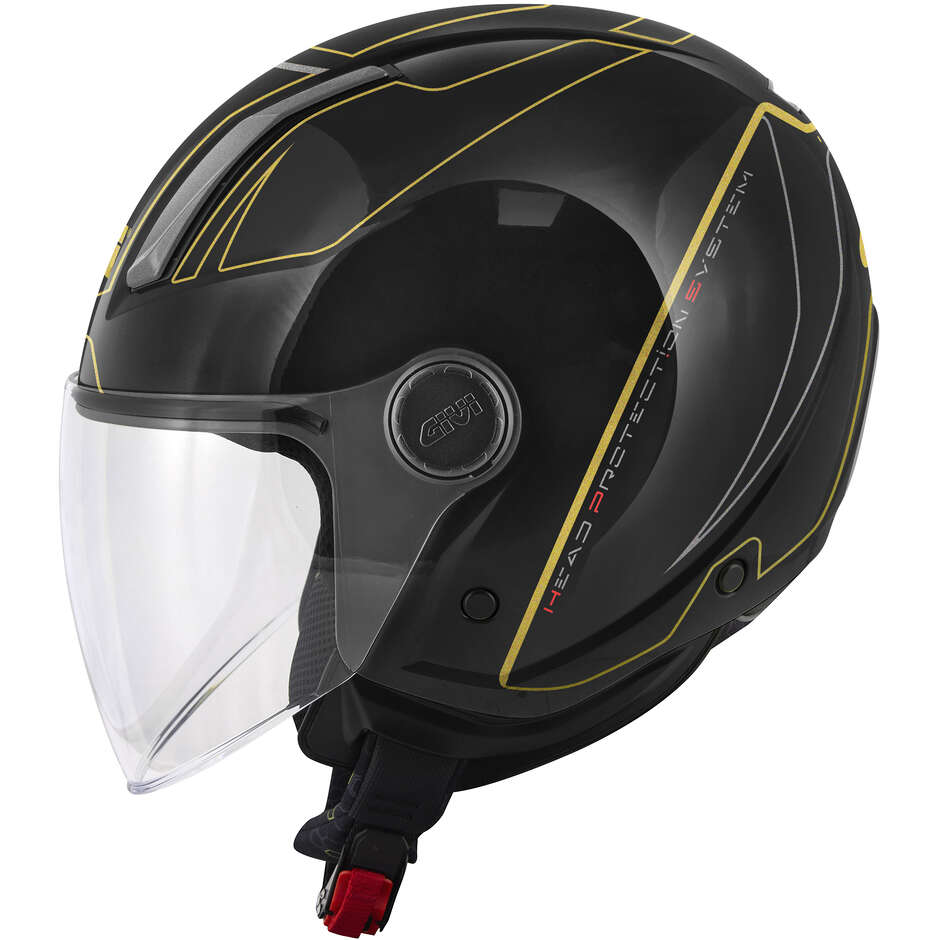 Casco Moto Jet Givi 11.7F Logic Nero Lucido Oro