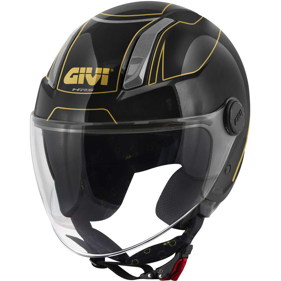 Casco Moto Jet Givi 11.7F Logic Nero Lucido Oro