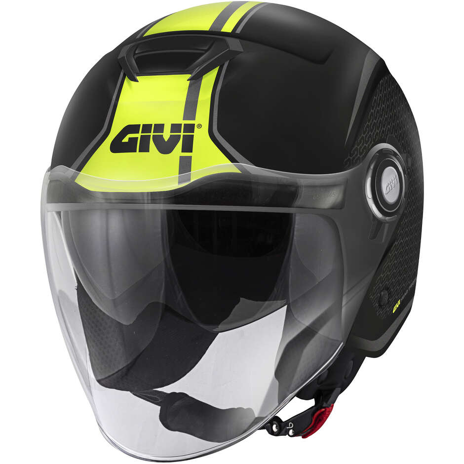 Casco Moto Jet 12.5F GRAPHIC TOUCH Nero Opaco Giallo taglia M