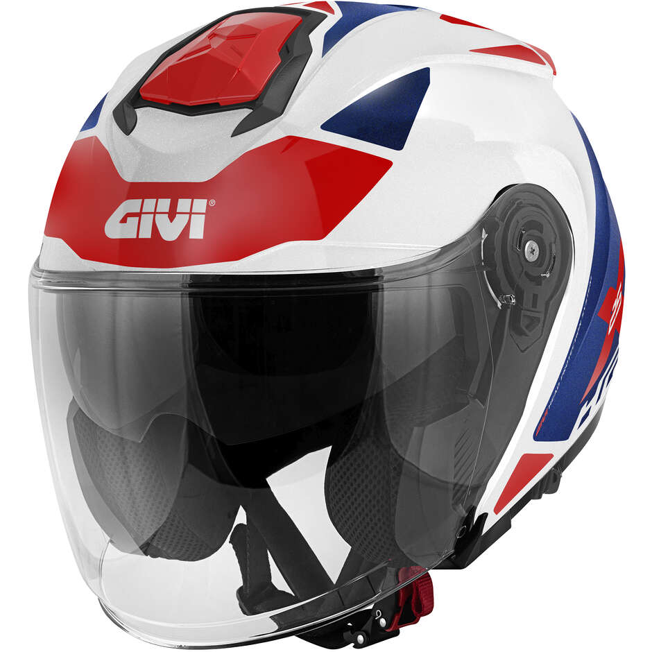 Casco moto Jet Givi X.25 TARGET Bianco Blu Rosso