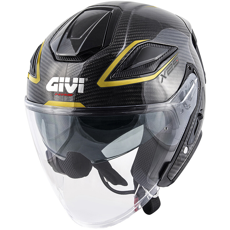 Casco Moto Jet Givi X29 CARBON Nero Oro