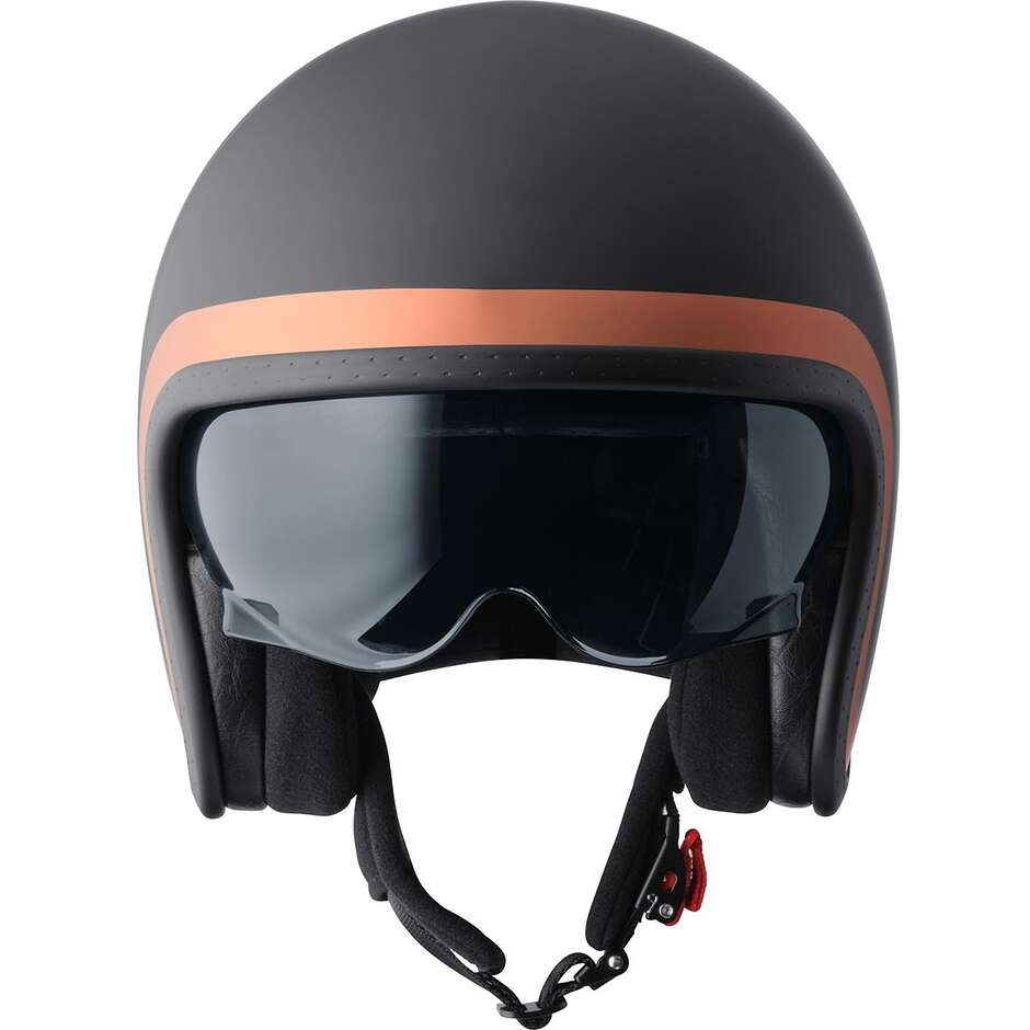 Casco Moto Jet GMS Ride nero opaco bronzo