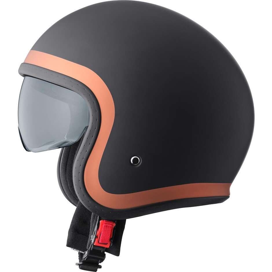 Casco Moto Jet GMS Ride nero opaco bronzo