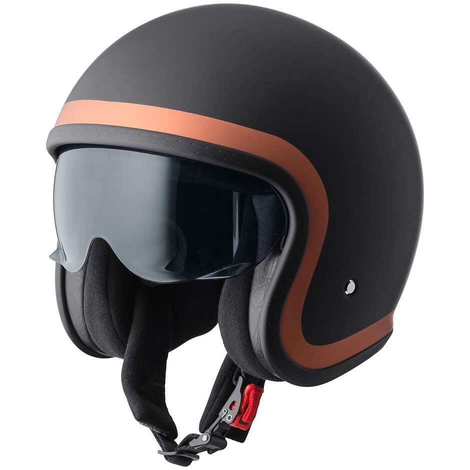 Casco Moto Jet Ride nero opaco bronzo taglia S