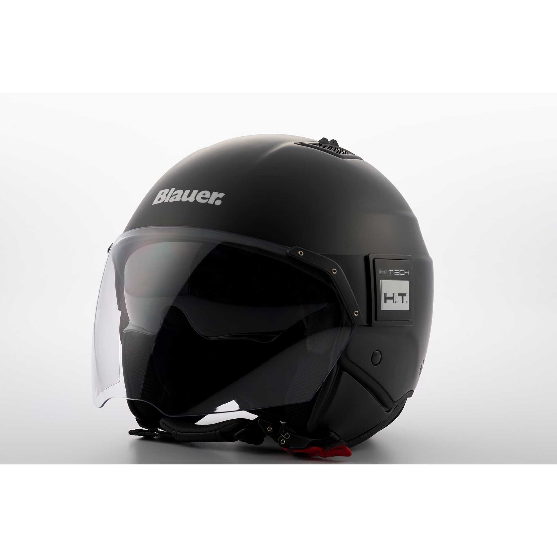 Casco moto jet in fibra di vetro Blauer pilot 1.1 nero opaco h07