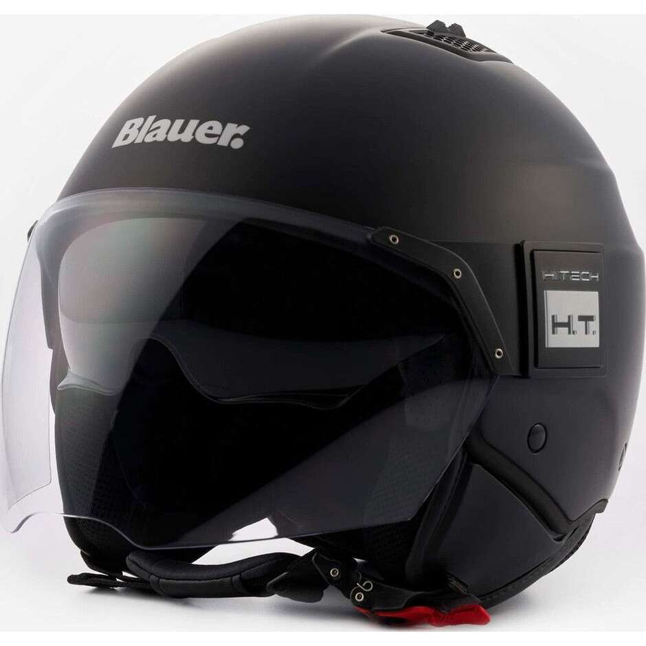 Casco Moto Jet in Fibra Blauer BET HT Monochrome Nero